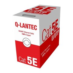 Кабель Q-LANTEC UTP 4PR kat.5e ПВХ 305м цена и информация | Кабели и провода | 220.lv