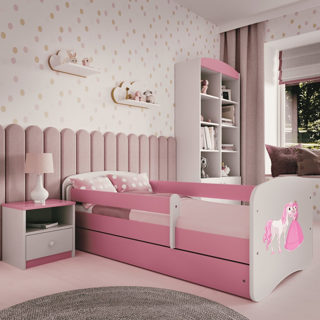 Bērnu gulta ar matraci Kocot Kids Babydreams, 80x180 cm, rozā cena un informācija | Bērnu gultas | 220.lv