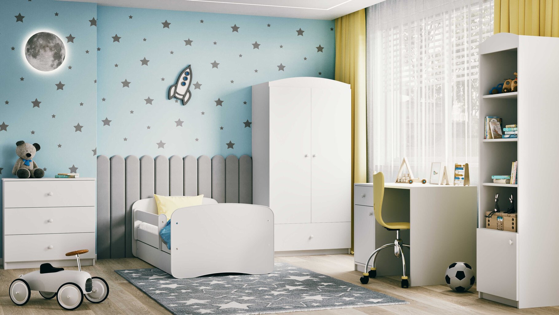 Bērnu gulta ar matraci Kocot Kids Babydreams, 80x180 cm, balta cena un informācija | Bērnu gultas | 220.lv