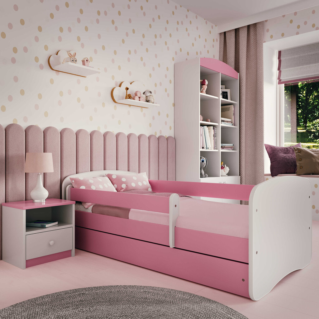 Bērnu gulta ar matraci Kocot Kids Babydreams, 80x180 cm, rozā cena un informācija | Bērnu gultas | 220.lv