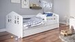 Bērnu gulta ar matraci Kocot Kids Kacper, 80x140 cm, balta цена и информация | Bērnu gultas | 220.lv