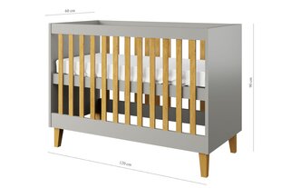 Bērnu gultiņa Kocot Kids Kubi, 60x120 cm, pelēka цена и информация | Детские кроватки | 220.lv