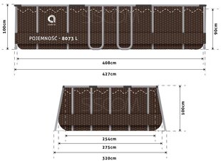 Dārza baseins Avenli 427x275x100 cm cena un informācija | Baseini | 220.lv