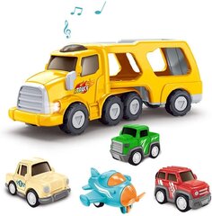 Тягач с инерционными машинками и самолётом цена и информация | Конструктор автомобилей игрушки для мальчиков | 220.lv