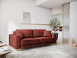 Trīsvietīgs dīvāns Micadoni Home Dunas, sarkans/zeltainas krāsas cena un informācija | Dīvāni | 220.lv