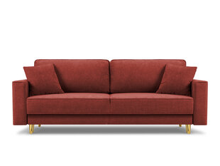 Trīsvietīgs dīvāns Micadoni Home Dunas, sarkans/zeltainas krāsas цена и информация | Диваны | 220.lv