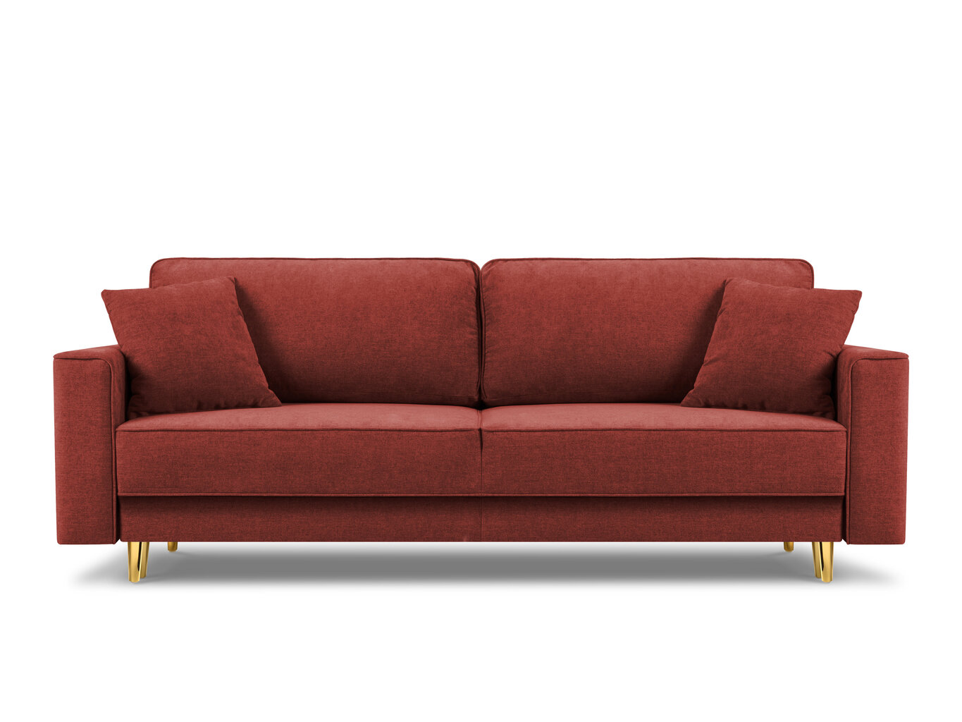 Trīsvietīgs dīvāns Micadoni Home Dunas, sarkans/zeltainas krāsas cena un informācija | Dīvāni | 220.lv