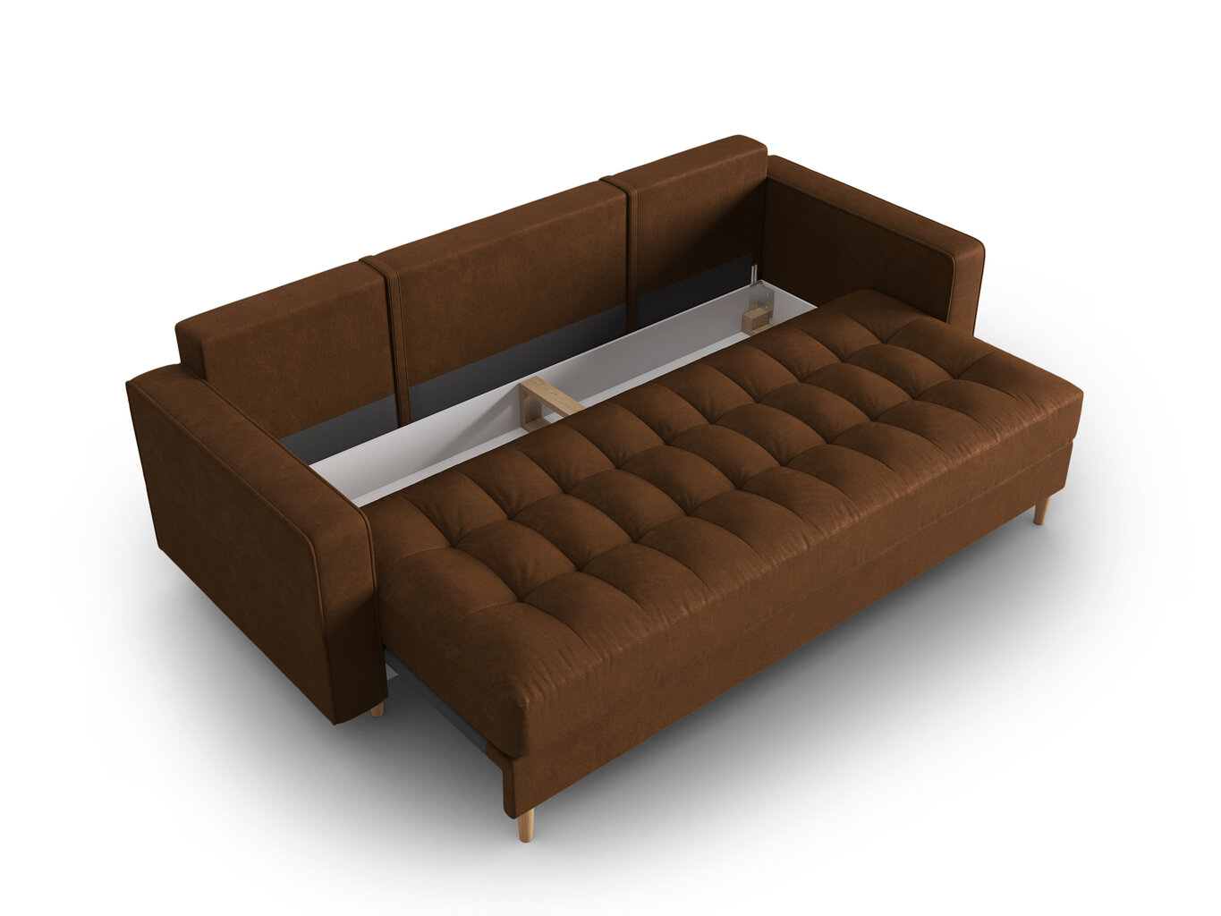 Trīsvietīgs mākslīgās ādas dīvāns Micadoni Home Gobi, tumši brūns cena un informācija | Dīvāni | 220.lv