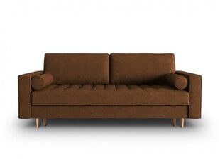 Trīsvietīgs mākslīgās ādas dīvāns Micadoni Home Gobi, tumši brūns cena un informācija | Dīvāni | 220.lv