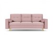 Trīsvietīgs velūra dīvāns Micadoni Home Leona, violets/zeltainas krāsas cena un informācija | Dīvāni | 220.lv