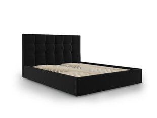 Velūra gulta Micadoni Home Phaedra 140x200 cm, melna cena un informācija | Gultas | 220.lv