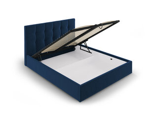 Velūra gulta Micadoni Home Phaedra 160x200 cm, zila cena un informācija | Gultas | 220.lv