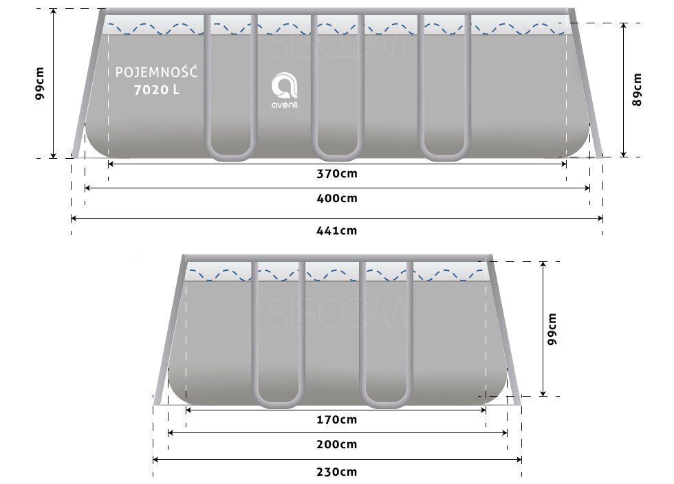 Dārza baseins Avenli 400x200x99 cm цена и информация | Baseini | 220.lv