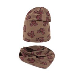 Комплект из шапки и косынки Art of Polo, коричневый цена и информация | Шапки, перчатки, шарфы для девочек | 220.lv
