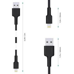 Aukey CB-AL05, Lightning/USB-A, 2 m cena un informācija | Kabeļi un vadi | 220.lv