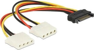 Delock 65159, SATA/Molex, 20 cm cena un informācija | Kabeļi un vadi | 220.lv