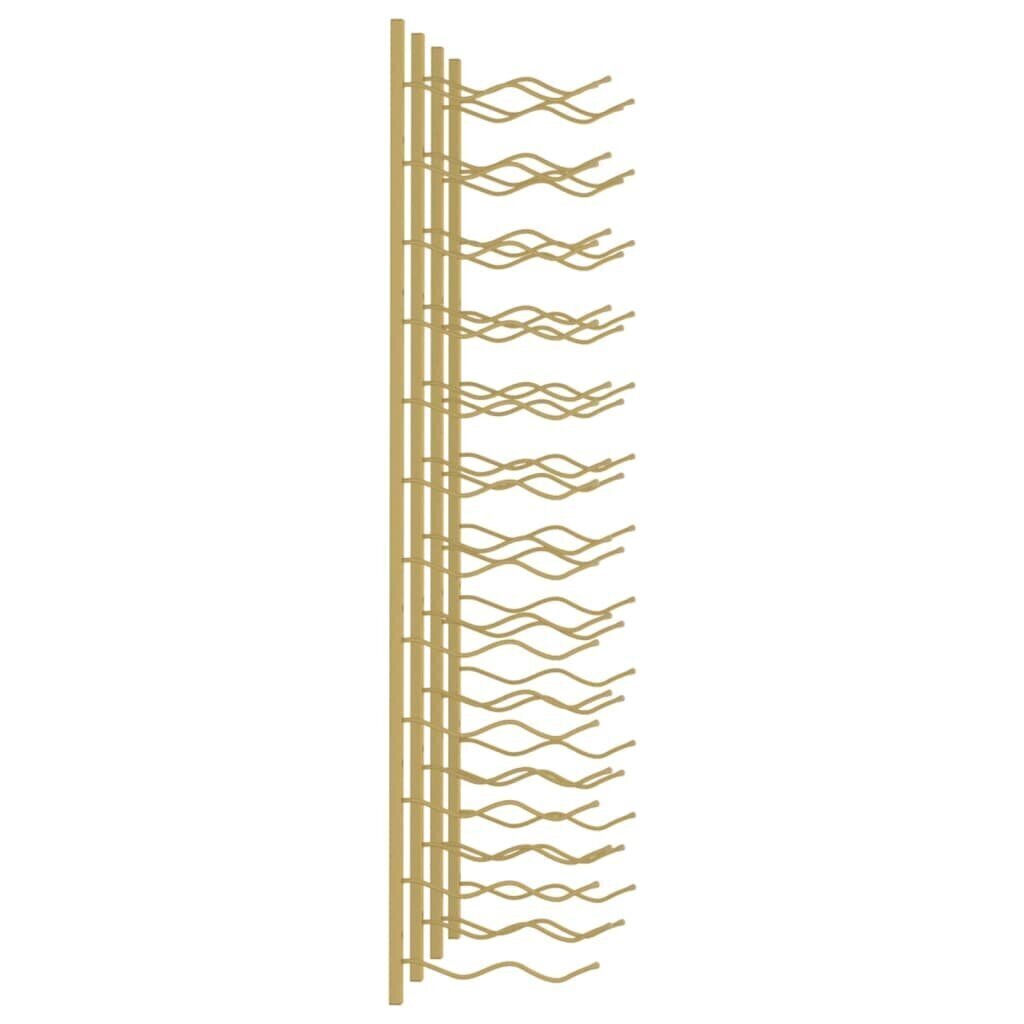 vidaXL sienas vīna pudeļu plaukti 24 pudelēm, 2 gab., zeltaina dzelzs cena un informācija | Virtuves piederumi | 220.lv