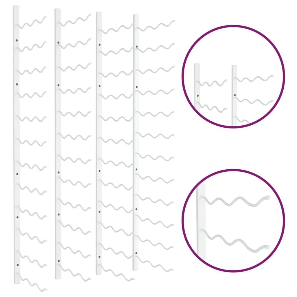 vidaXL sienas vīna pudeļu plaukti 36 pudelēm, 2 gab., balti, dzelzs цена и информация | Virtuves piederumi | 220.lv