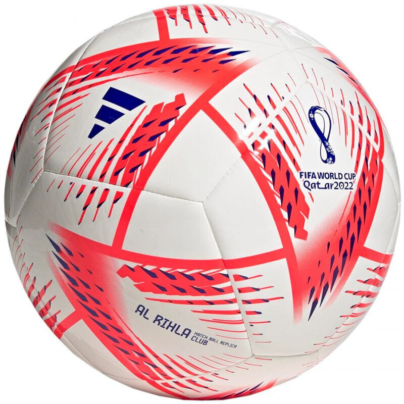 Futbola bumba adidas Al Rihla Club Ball H57801, balta/sarkana cena un informācija | Futbola bumbas | 220.lv