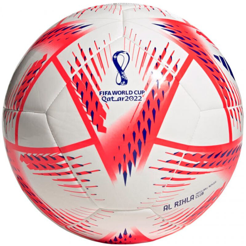 Futbola bumba adidas Al Rihla Club Ball H57801, balta/sarkana cena un informācija | Futbola bumbas | 220.lv
