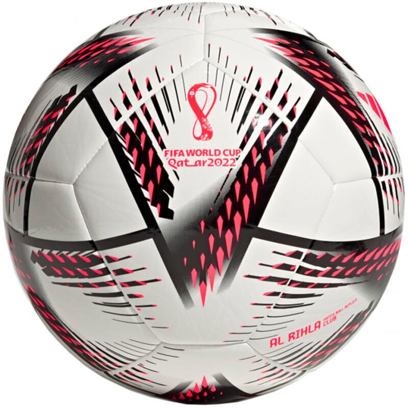 Futbola bumba adidas Al Rihla Club Ball balta/melni rozā H57778 cena un informācija | Futbola bumbas | 220.lv