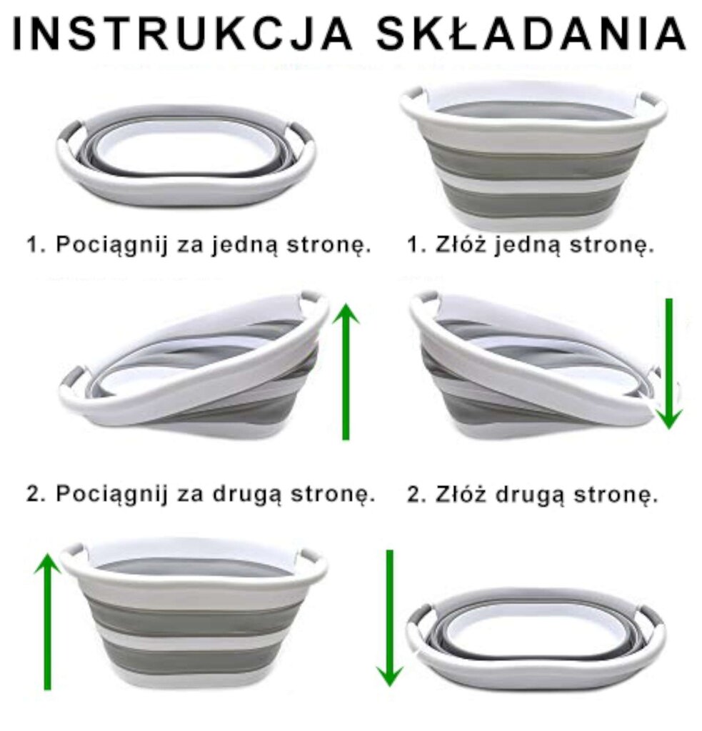 Saliekama bļoda ovāla 50 x 37 cm, balta un pelēka, 25 L, COMPACT cena un informācija | Vannas istabas aksesuāri | 220.lv