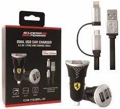 Ferrari charger FEBCCCBUNBK 2in1 MFI black / black cena un informācija | Lādētāji un adapteri | 220.lv