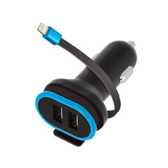 Адаптер Forever Dual USB car charger CC-02 3A with cable for iPhone 8-pin цена и информация | Forever Мобильные телефоны и аксессуары | 220.lv