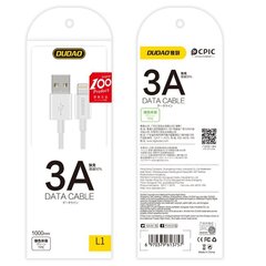 Кабель для зарядки данных Dudao USB/micro USB 3A 1 м, белый (L1M) цена и информация | Кабели для телефонов | 220.lv