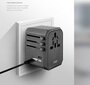 UNIQ Govern. network. Voyage World Adapter 33W + 2xUSB + PD 18W + QC 3.0 gray / charcoal gray (LITHOS Collective) цена и информация | Elektrības slēdži, rozetes | 220.lv