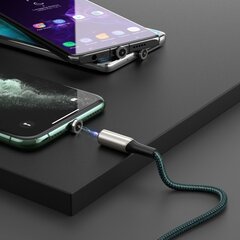 Цинковый магнитный USB-кабель - Lightning 2A, 1 м, зеленый (CALXC-H06) цена и информация | Кабели для телефонов | 220.lv