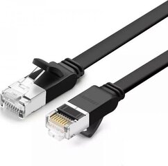 Ugreen flat Ethernet patchcord cable RJ45 Cat 6 UTP 1000 Mbps 1 m black (NW101 50184) цена и информация | Кабели и провода | 220.lv