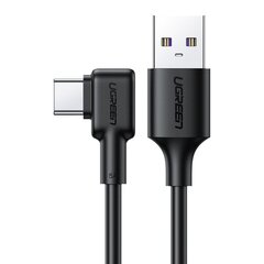 Угловой кабель Ugreen USB - USB Type C 5 A Quick Charge 3.0 SCP FCP, 1 м, черный (60780 US307) цена и информация | Кабели для телефонов | 220.lv