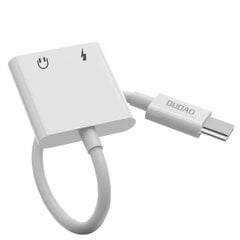 Dudao USB Type C - USB Type C / 3,5 mm mini jack headphone adapter audio and charging white (L13T white) cena un informācija | Savienotājkabeļi | 220.lv