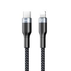 Remax Sury 2 Series Cable Durable Nylon Braided Wire USB Type C - Lightning 18 W Power Delivery 1 m black (RC-009 black) цена и информация | Кабели для телефонов | 220.lv