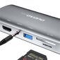 Dudao 11w1 multifunctional HUB USB Typ C - USB Type C PD 60 W / HDMI / 3,5 mm mini jack / 1x USB 2.0 / SD - micro SD card reader / VGA / RJ45 / 3x USB 3.2 Gen 1 grey (A15Pro grey) цена и информация | Adapteri un USB centrmezgli | 220.lv