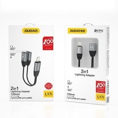 Адаптер для наушников Dudao Lightning to 2x Lightning Adapter for Music and Charging Grey (L17i grey) цена и информация | Адаптеры и USB разветвители | 220.lv