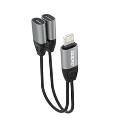 Dudao Headphone Adapter Lightning to 2x Lightning Adapter for Music and Charging Gray (L17i gray) cena un informācija | Adapteri un USB centrmezgli | 220.lv