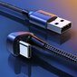 Ugreen Nylon Braided USB - USB Type C angled cable 1 m 3 A for players gamers gray (70313) цена и информация | Savienotājkabeļi | 220.lv