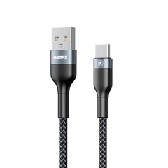 Remax Sury 2 Series Cable Durable Nylon Braided Wire USB - USB Type C 2,1 A 1 m black (RC-064a black) цена и информация | Кабели для телефонов | 220.lv