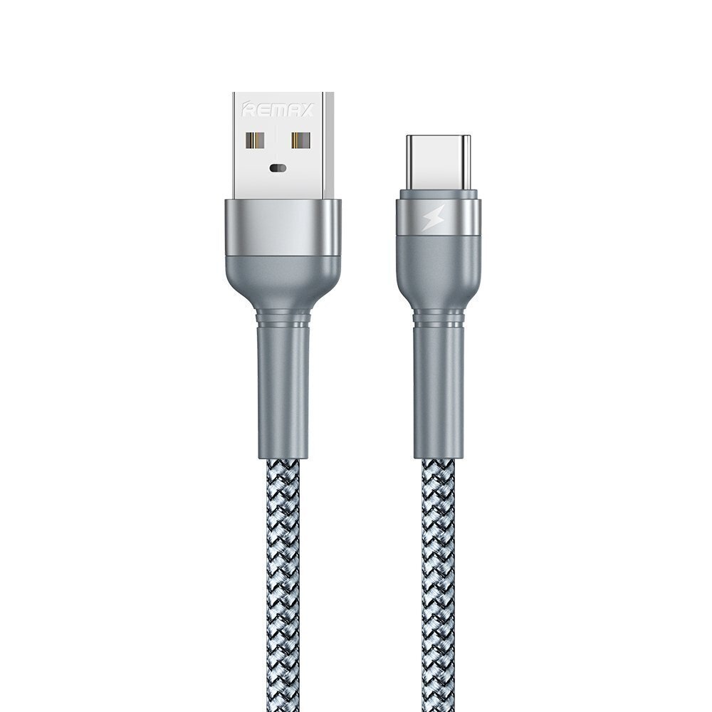 Remax USB - USB Type C cable charging data transfer 2,4 A 1 m silver (RC-124a silver) цена и информация | Savienotājkabeļi | 220.lv