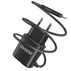 Зарядное устройство Dudao 2x USB со встроенным кабелем Lightning 12 Вт, черное цена и информация | Зарядные устройства для телефонов | 220.lv