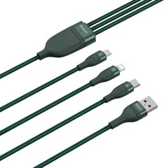 Baseus 3in1 USB - Lightning / USB Typ C / micro USB data charging cable 1,2 m 5 A 480 Mbps 40 W green (CA1T3-06) цена и информация | Кабели для телефонов | 220.lv