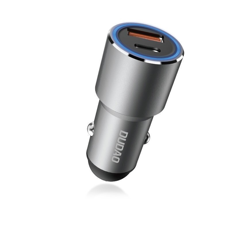 Dudao car charger USB / USB Typ C Power Delivery Quick Charge 22,5 W gray (R4PQ) cena un informācija | Lādētāji un adapteri | 220.lv