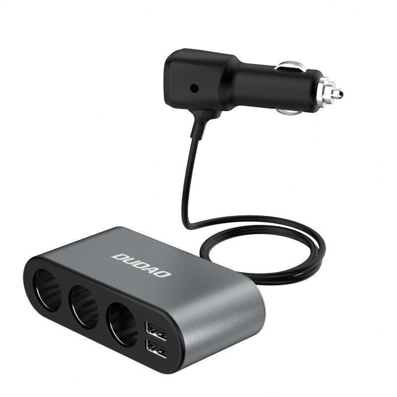 Dudao car charger 2x USB / 3x cigarette lighter splitter black (R1Pro black) cena un informācija | Lādētāji un adapteri | 220.lv