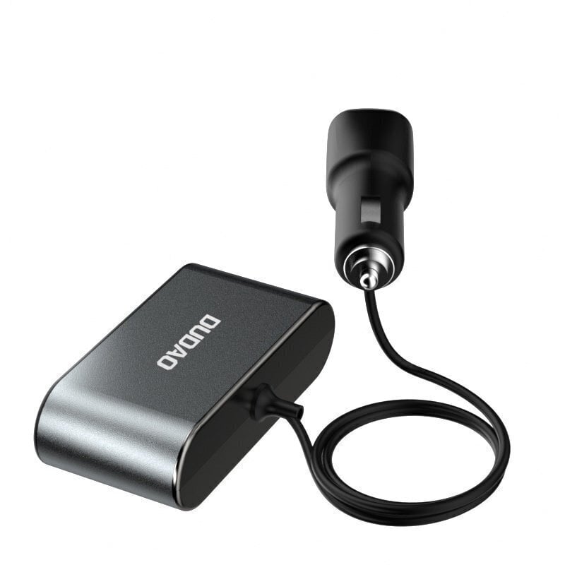 Dudao car charger 2x USB / 3x cigarette lighter splitter black (R1Pro black) цена и информация | Lādētāji un adapteri | 220.lv