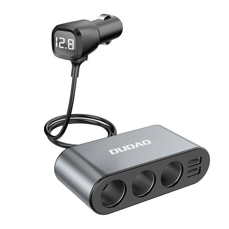 Dudao car charger 2x USB / 3x cigarette lighter splitter black (R1Pro black) cena un informācija | Lādētāji un adapteri | 220.lv
