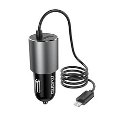 Автомобильное USB-зарядное устройство со встроенным кабелем Dudao Lightning 3,4 А, черное (R5Pro L) цена и информация | Зарядные устройства для телефонов | 220.lv