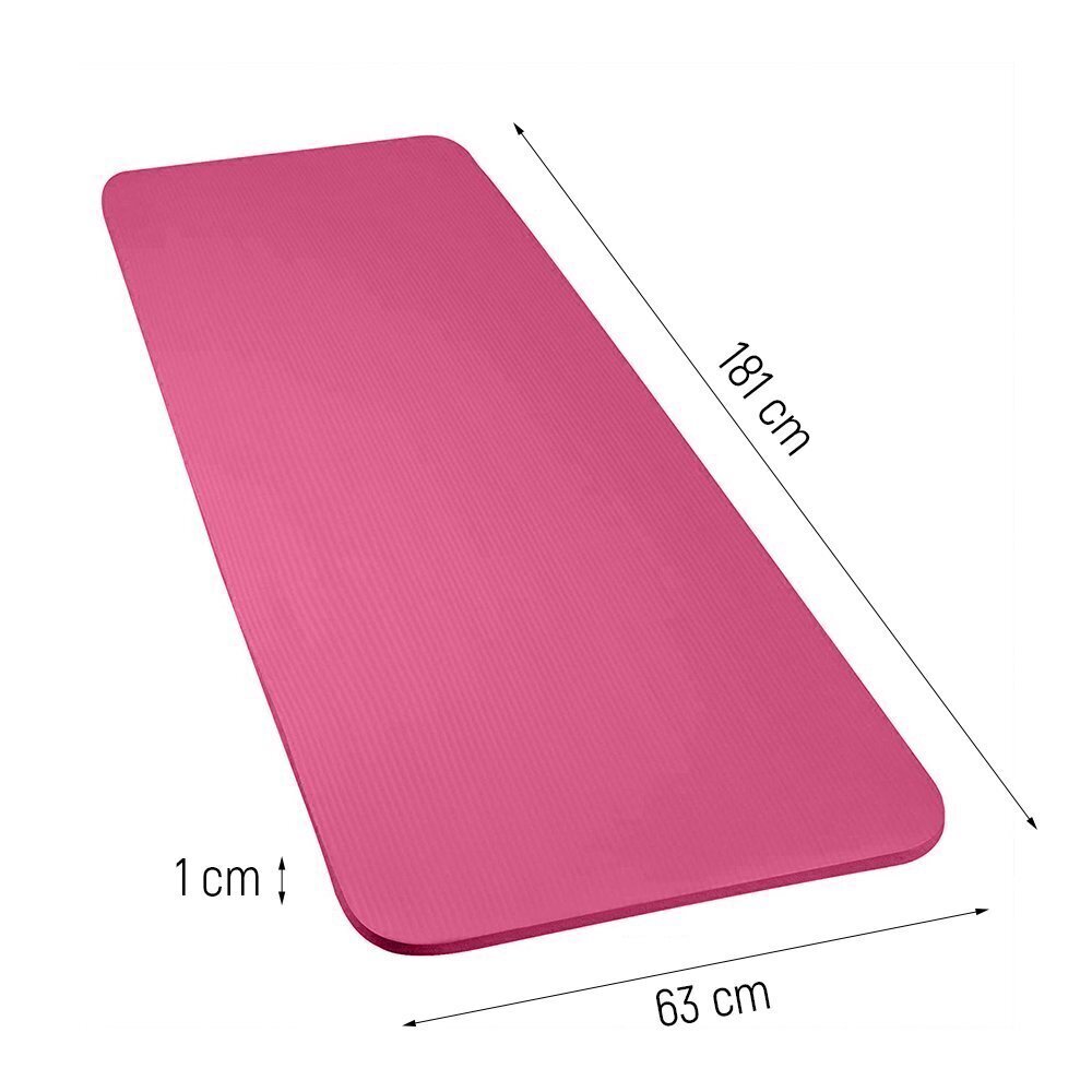 Gymnastic non slip mat for exercising 181 cm x 63 cm x 1 cm violet (WNSP-PURP) cena un informācija | Jogas preces | 220.lv