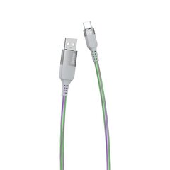 Dudao USB - USB Type C Flowing Light LED data cable 5 A 1 m gray (L9XT) cena un informācija | Savienotājkabeļi | 220.lv